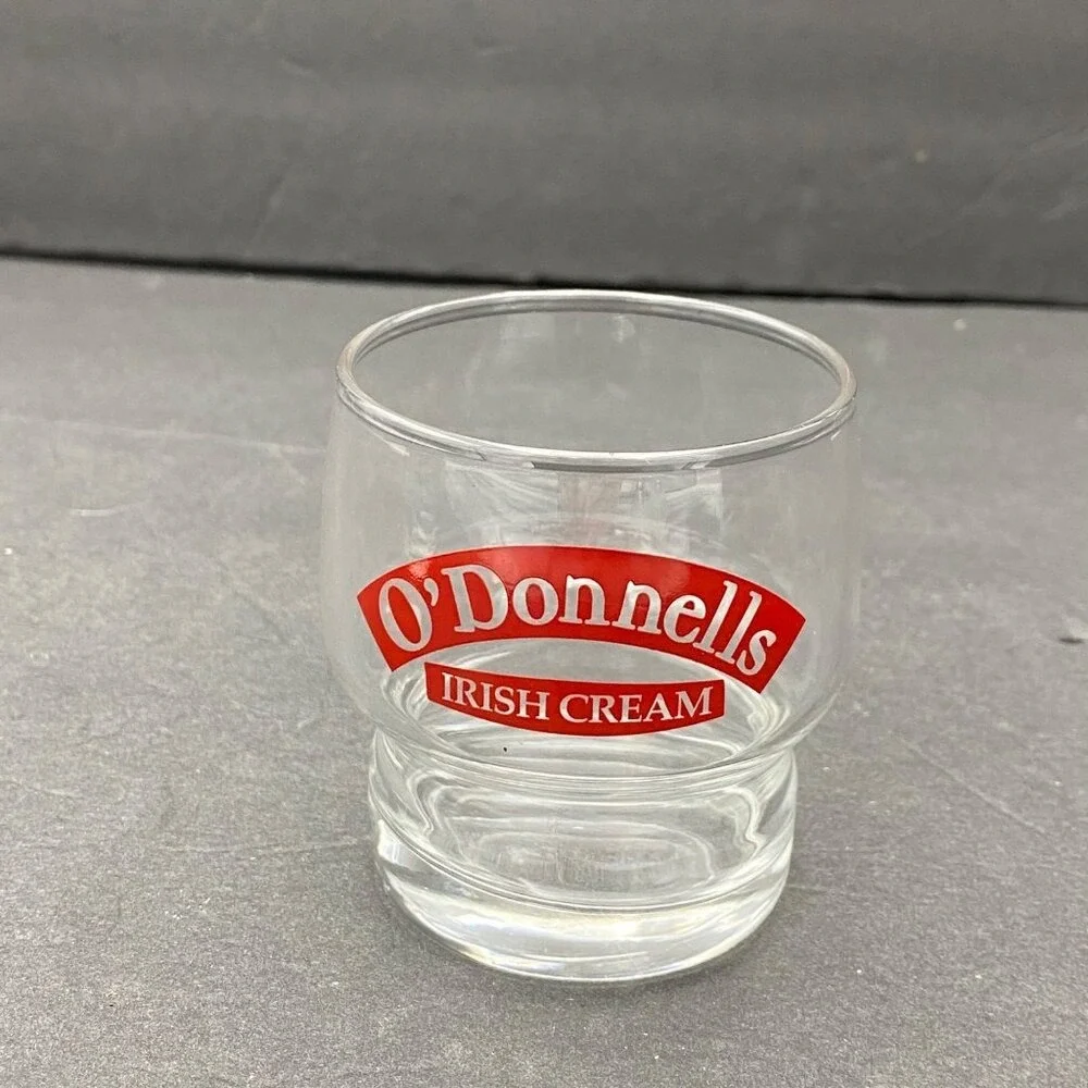 O'Donnells Irish Cream Logo Glasses Set of 2 Mixed Clear‎ Barware Pub Classic